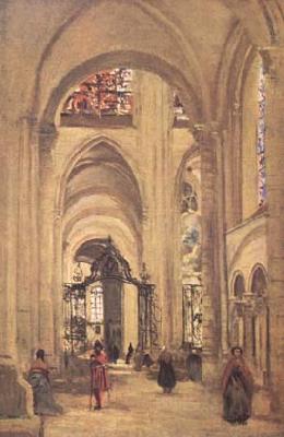 Jean Baptiste Camille  Corot La cathedrale de Sens (mk11) China oil painting art